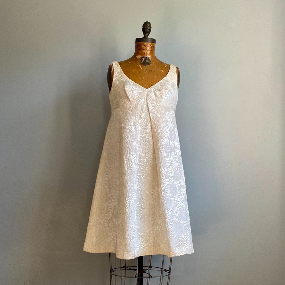 Vintage Ivory Cream Baby Doll Midi Dress